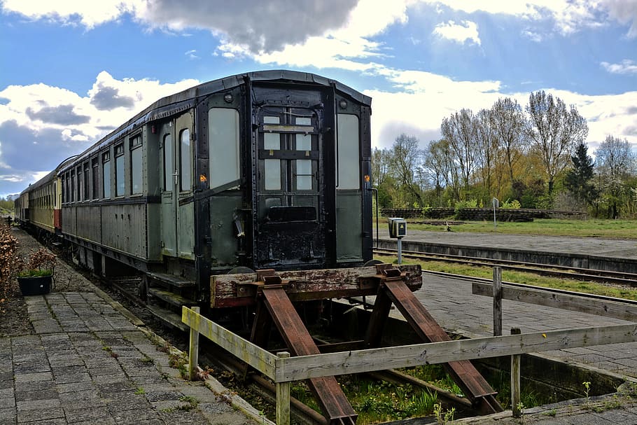 wagon, railway wagon, oldtimer, train, railway line, transport system HD wallpaper