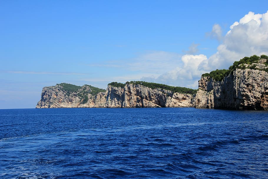 croatia, coast, cliff, kornati islands, national park, blue