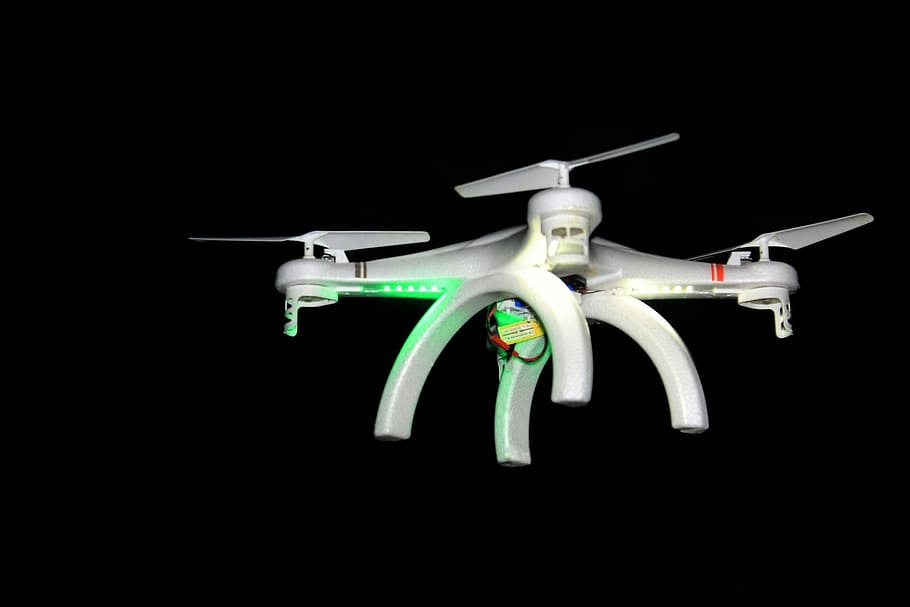 Drone, Flight, Fly, Rotor, Aircraft, night, background image HD wallpaper