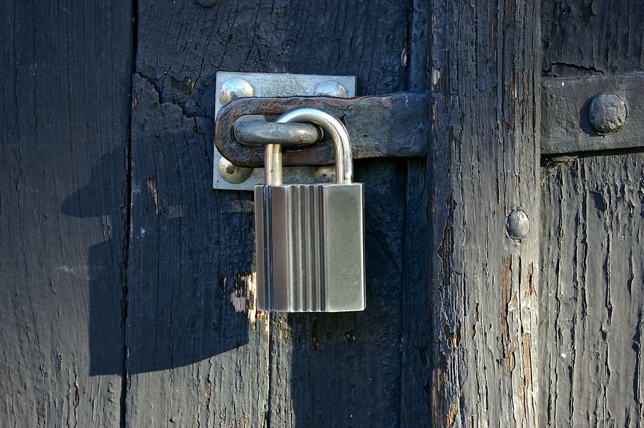 padlock, door, closed, safety, entrance, security, protection HD wallpaper