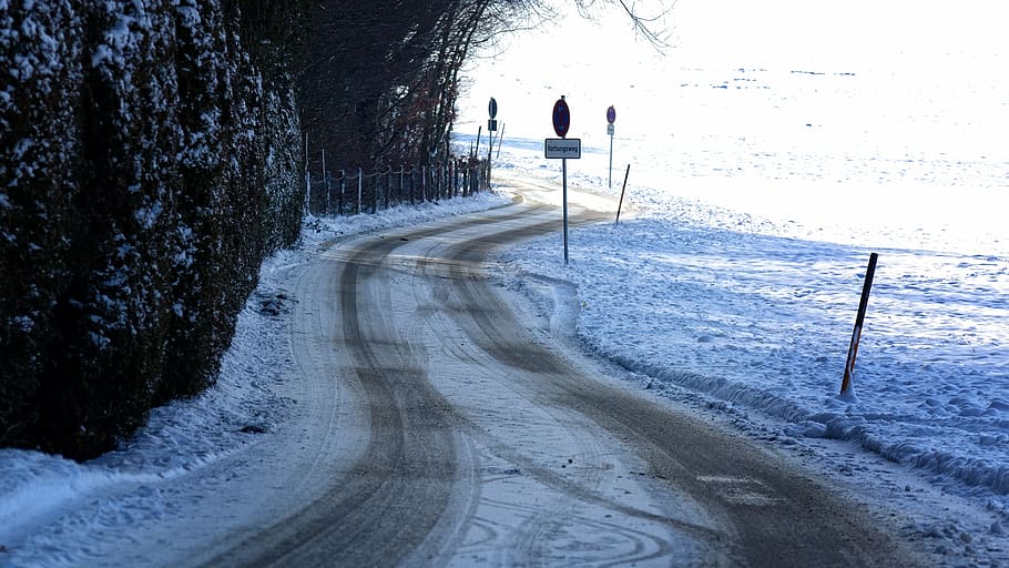 winter, ice, away, road, traffic, snow, cold, wintry, white HD wallpaper