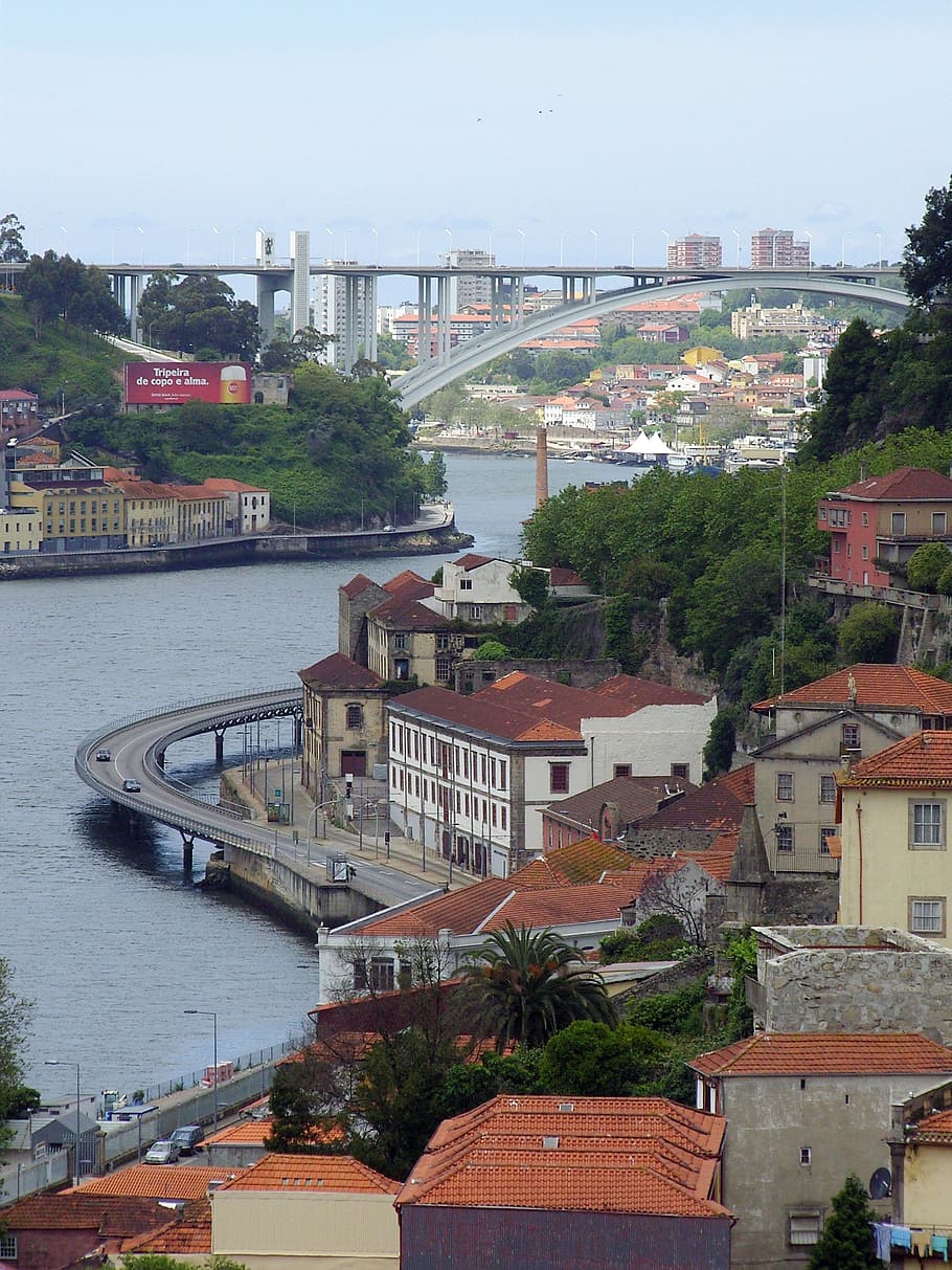 porto, portugal, bridge, road, tejo, old town, tourism, view, HD wallpaper