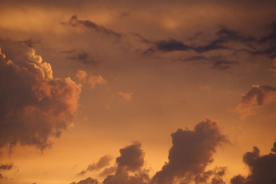 clouds, sunset, abendstimmung, fiery, evening, atmospheric HD wallpaper