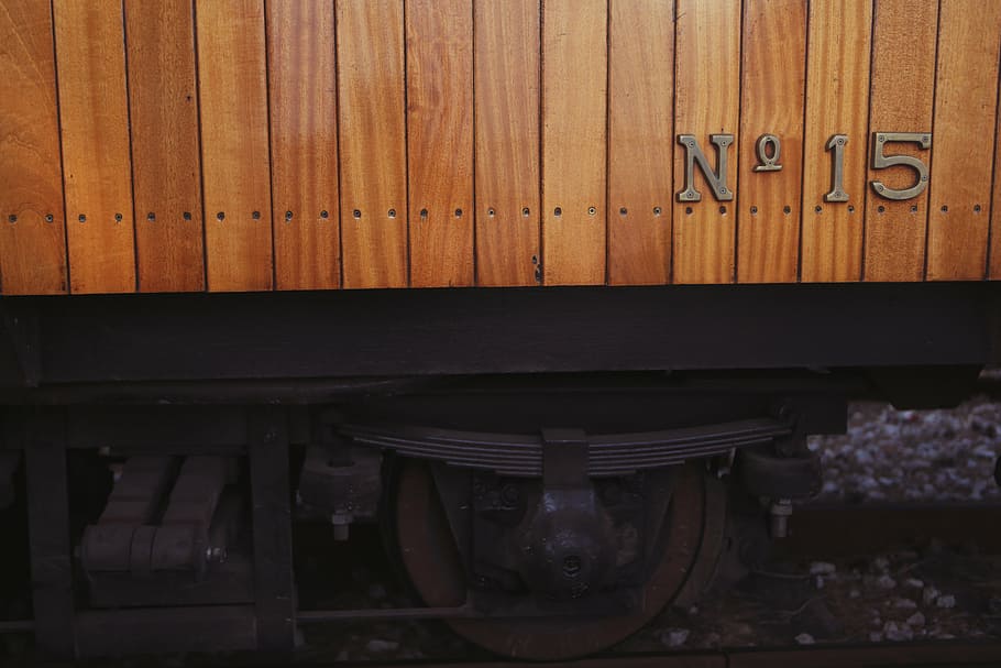 No 15 train, tracks, railroad, wheel, wood, paneling, wood - material HD wallpaper