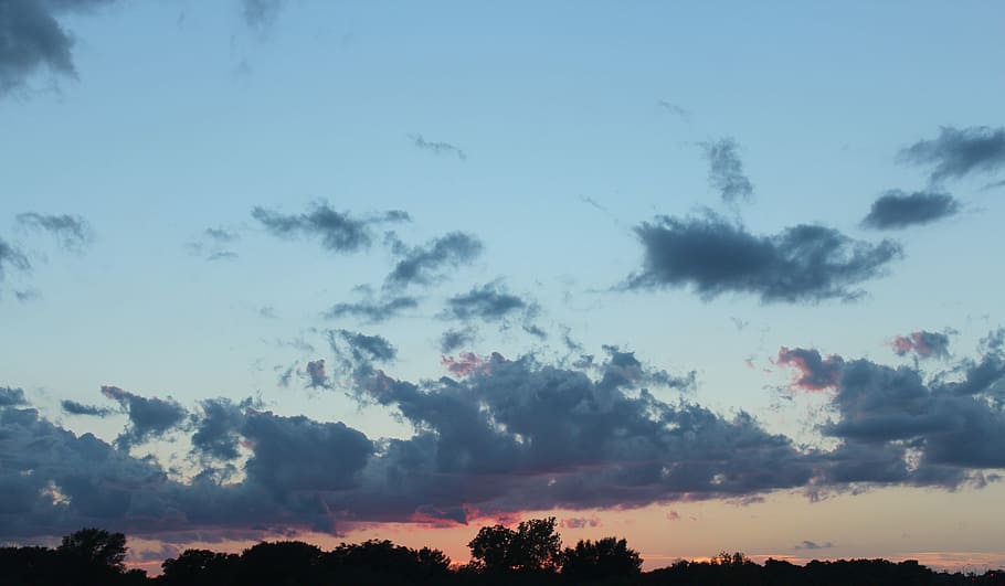 Sky, Sunset, Pink, Orange, blue, sunset sky, nature, landscape HD wallpaper