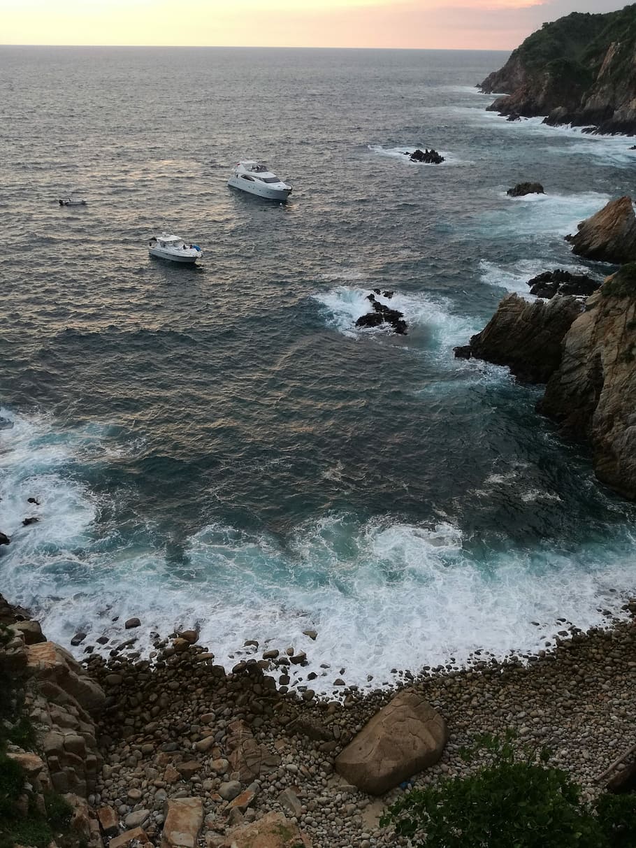 Ravine, the, two, sea, water, nature, beach, no people, rock - object HD wallpaper