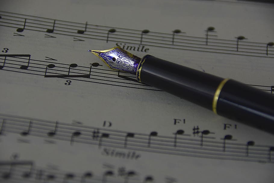 music, partition, notes, pen, artists, concert, ballpoint pen HD wallpaper