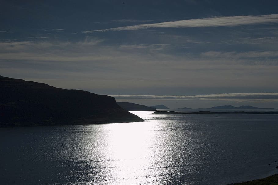 landscape, island, moonlight, hebrides, highlands, scene, outdoor HD wallpaper