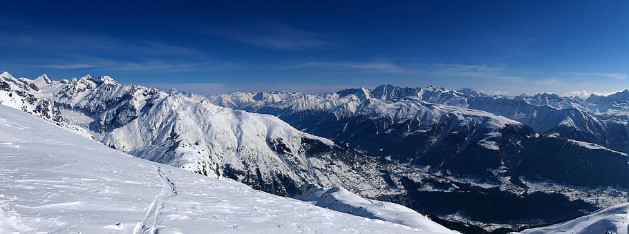 landscape photography of mountain during winter, eggishorn HD wallpaper