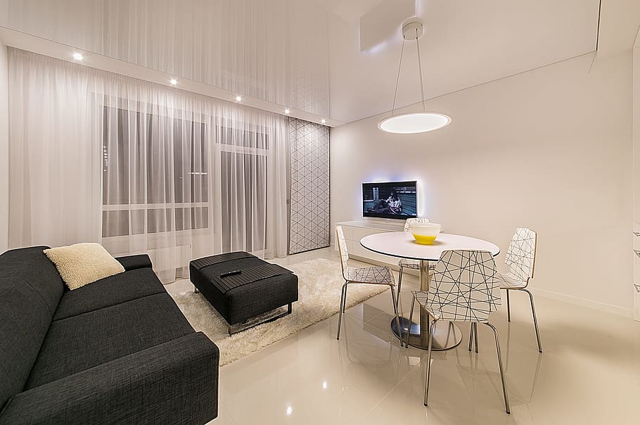 furniture, room, within, sofa, lamp, home interior, table, domestic room HD wallpaper