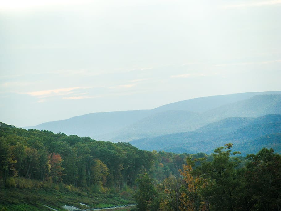 Hills, landscape, sky, trees, Landscapes, Nature, forest, scenics HD wallpaper