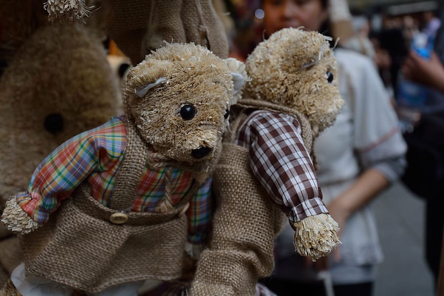 teddy bear, straw, jin-li, toy, stuffed toy, representation HD wallpaper