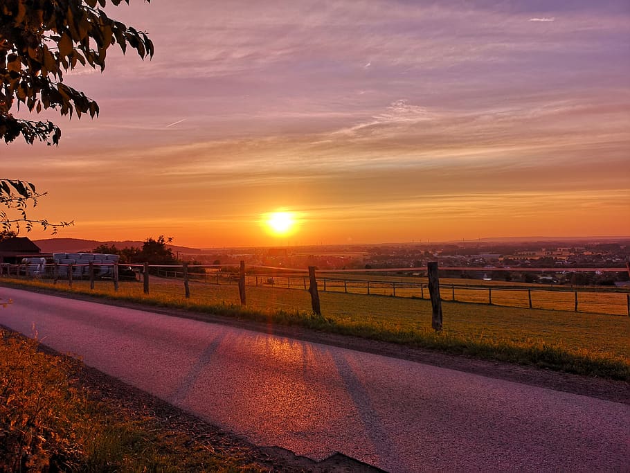 wanderwärts, sunset, fields, preußisch oldendorf, sky, cloud - sky HD wallpaper