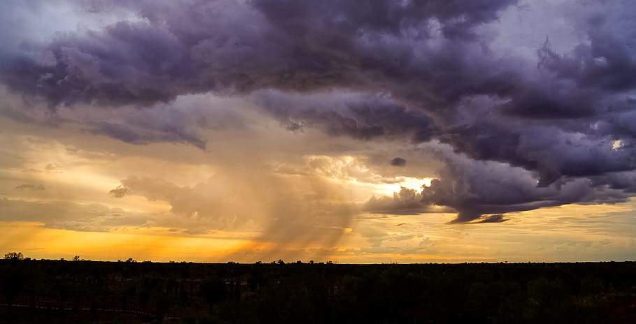 australia, clouds, dawn, twilight, rain, desert, cloud - sky HD wallpaper