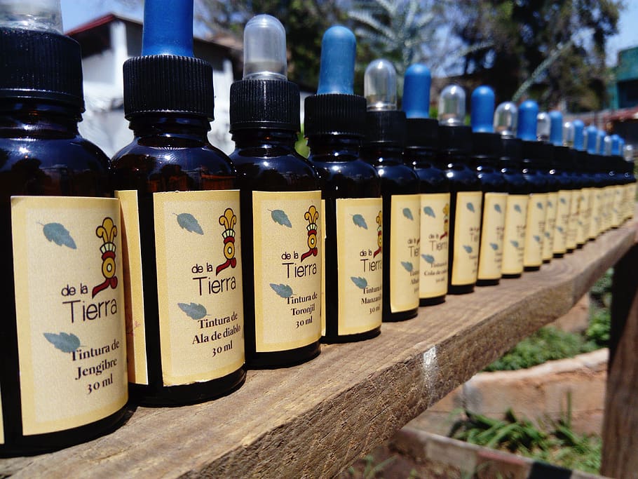 tinctures, medicine, natural, bottle, container, in a row, communication HD wallpaper