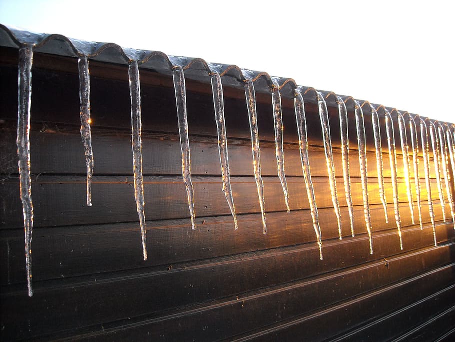 icicles, ice, sunset, winter, nature, frozen, frost, cold, zing HD wallpaper