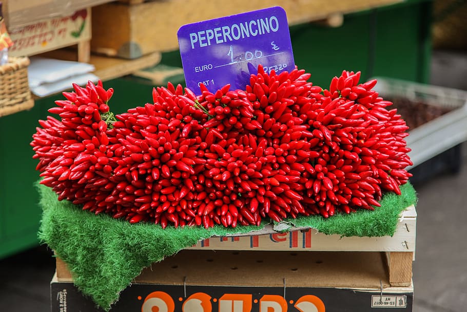 pepperoni, chilli, market, color, red, italy, benefit from HD wallpaper