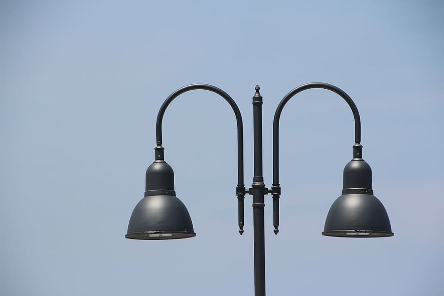 lamps, light, lighting, hell, grey, street lamp, dark, metal HD wallpaper