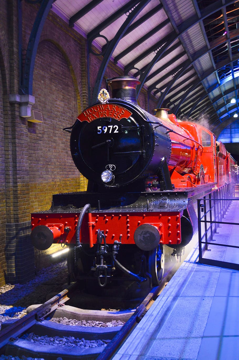 hogwarts, harry potter, studio, london, train, indoors, machinery, HD wallpaper