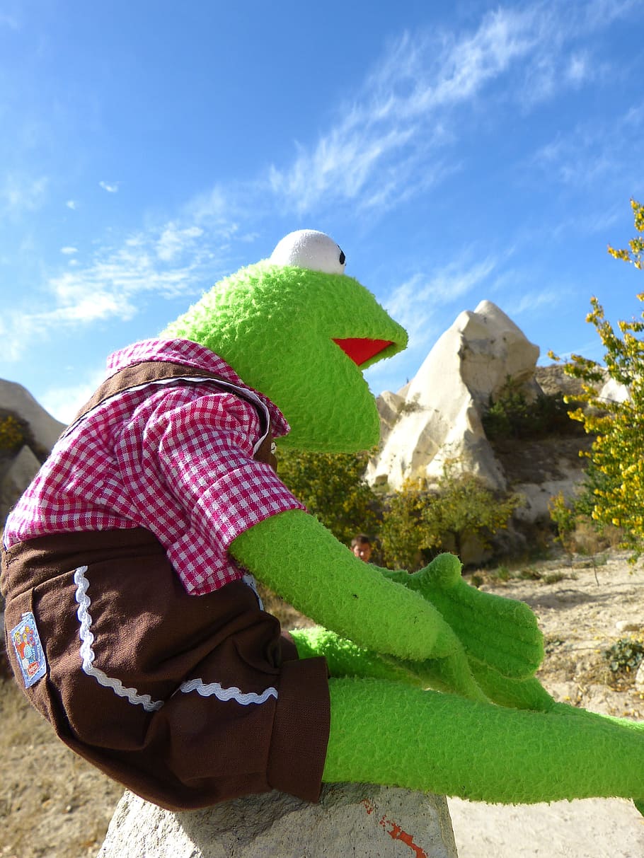 Kermit, Frog, Cappadocia, Tufa, rock formations, turkey, landscape HD wallpaper