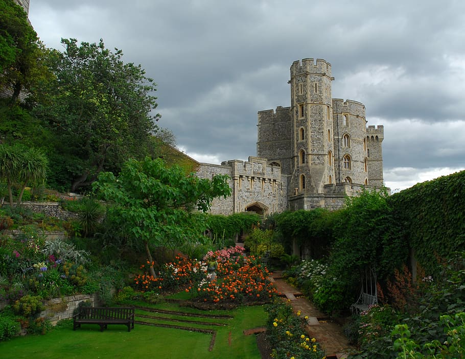 Windsor Castle, Hdr, attraction, unesco, history, tree, architecture, HD wallpaper