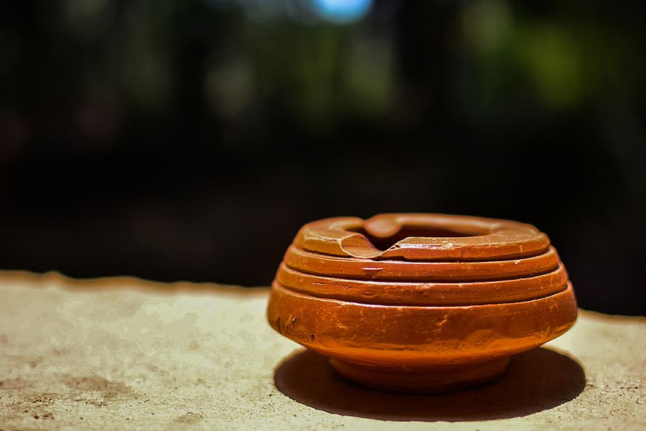 ashtray, object, focus, clay, fictile, food, food and drink HD wallpaper