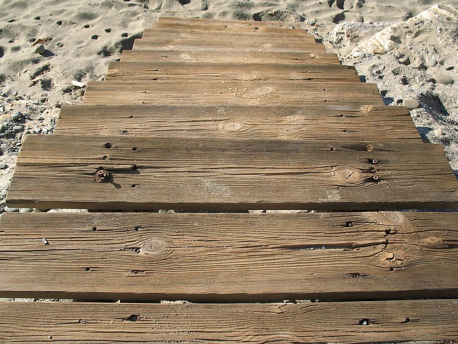 brown wooden stair during daytime, ladder, sand, rustic, wood - material HD wallpaper