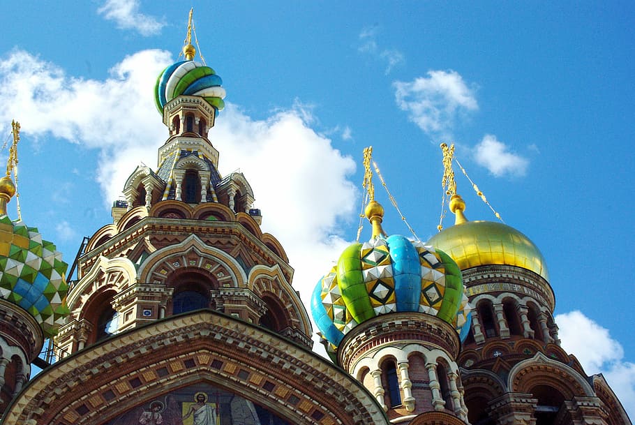 St. Basil's Cathedral, Russia, St Petersburg, Church, savior on blood