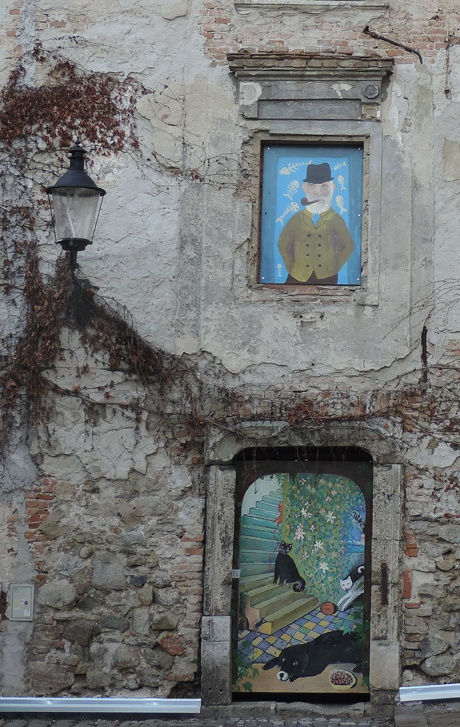 home, window, art, image, old, building, facade, wall, architecture HD wallpaper