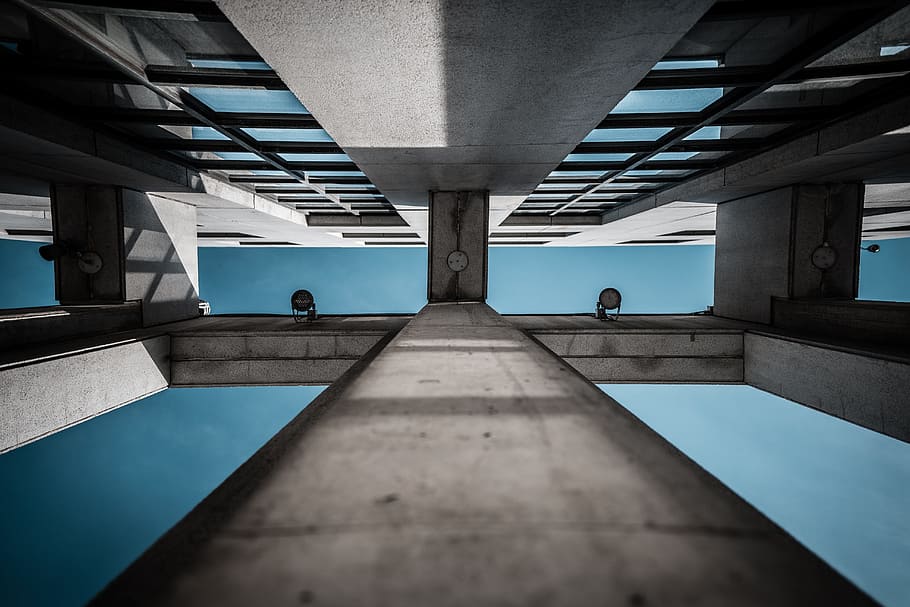 gray concrete building frame, low angle photography of building HD wallpaper