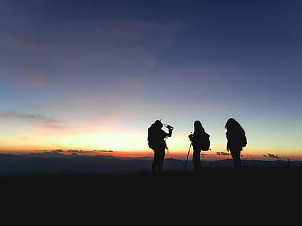activity, adventure, backlit, backpack, climbers, countryside HD wallpaper