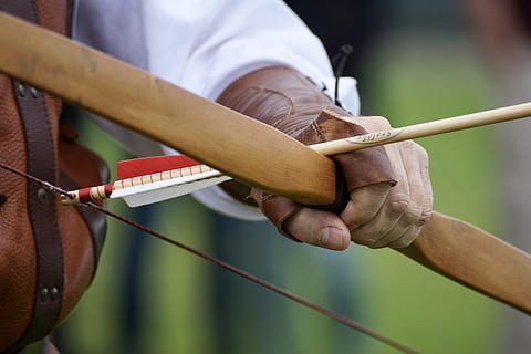 person holding recurve bow with arrow, arch, archery, objectives HD wallpaper