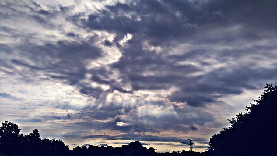 Clouds, Rays, sky, morgenstimmung, sunrise, clouds form, covered sky HD wallpaper