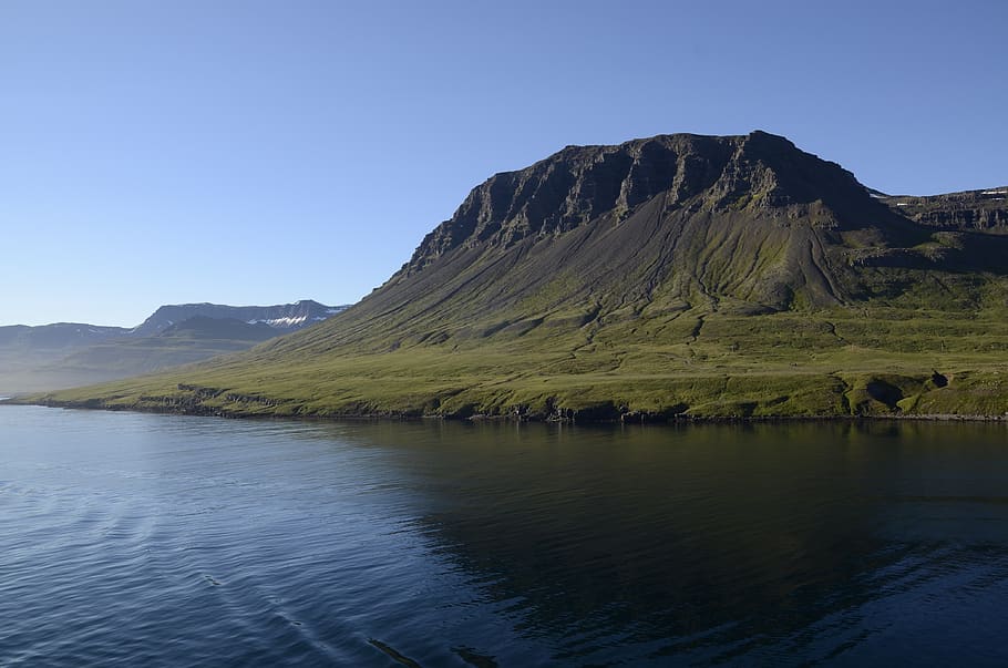 iceland, seydisfjordur, volvanic island, landscape, mountain, HD wallpaper