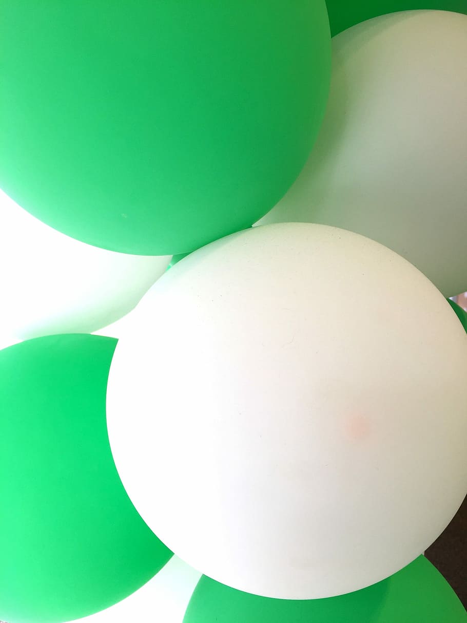 Balloons, Texture, Background, green, bright, white, form, abstract HD wallpaper