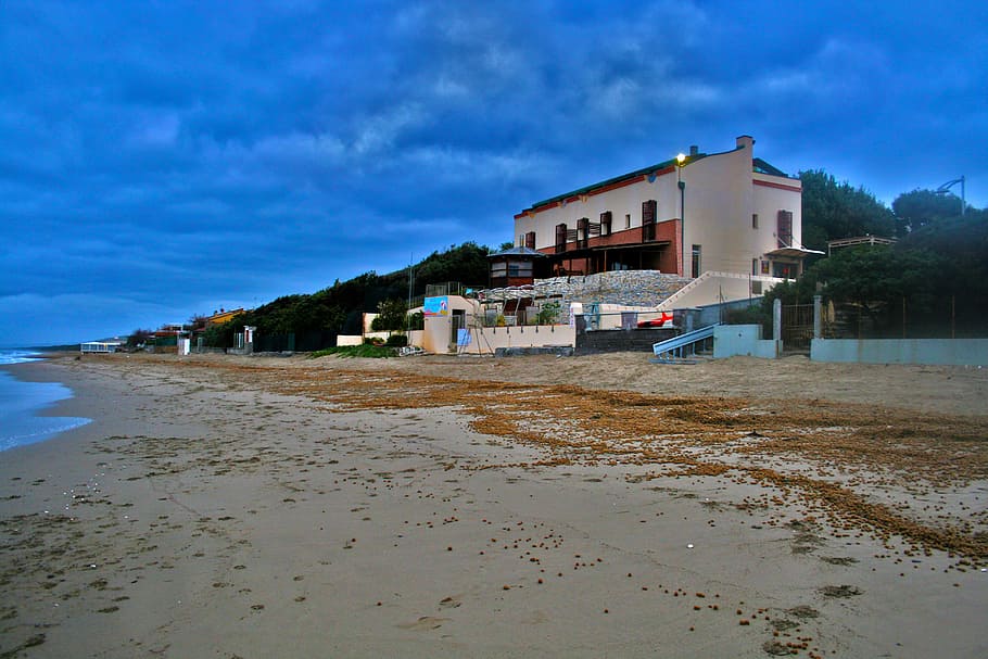 c, italy, coast, beach, beach house, built structure, architecture HD wallpaper
