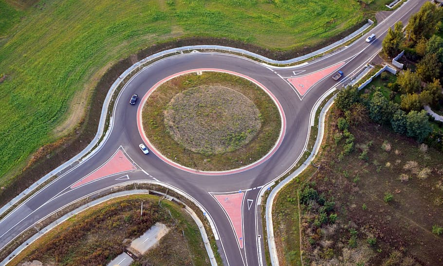 Roundabout, M60 Motorway, péterpuszta, pecs, kökényi road