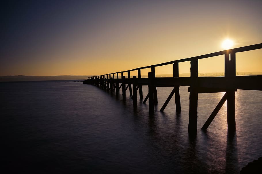culross, pier, fife, forth, coast, scotland, sunset, bridge - man made structure HD wallpaper