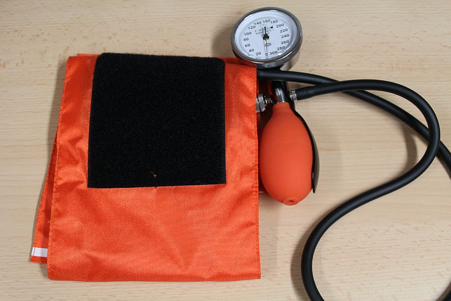 red and black manual blood pressure monitor, measure blood pressure, HD wallpaper