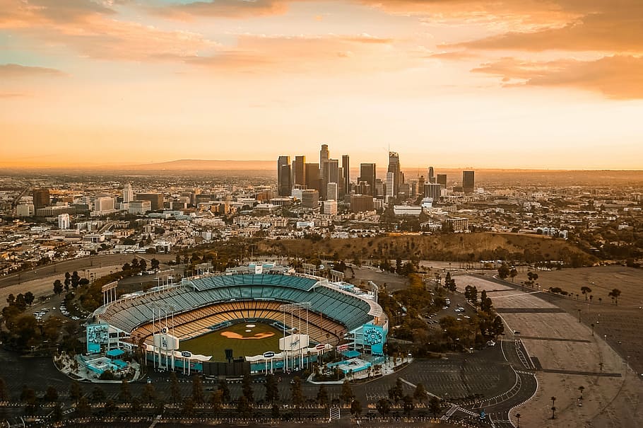 aerial photography of stadium, architecture, building, infrastructure HD wallpaper