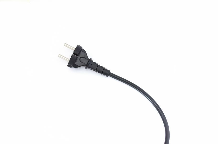 black electric plug, sockets, switch, electricity, power cord HD wallpaper