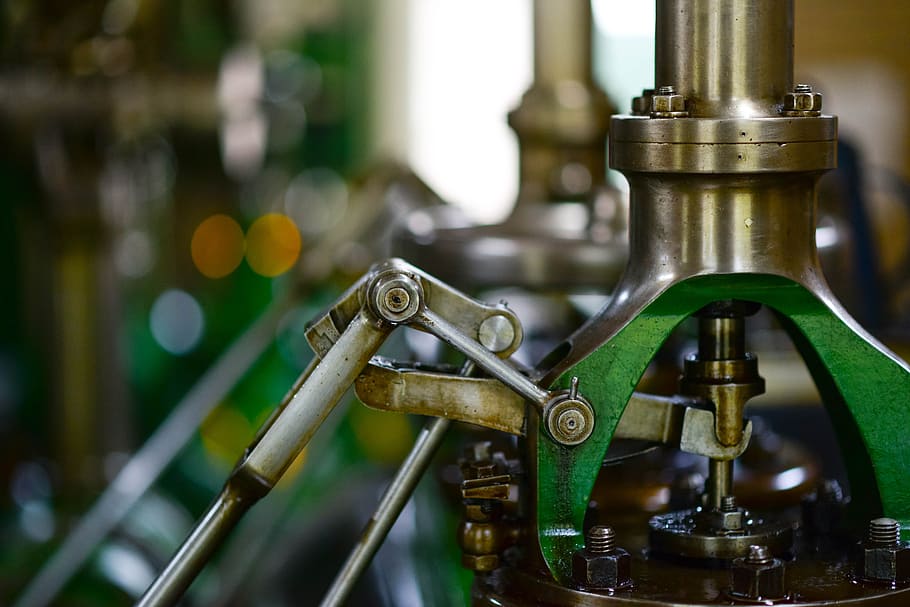 selective focus photography of green and silver metal machine, HD wallpaper