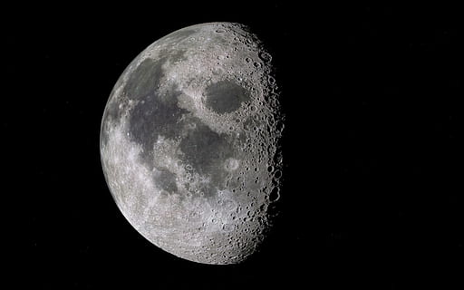moon photography with black background, satellite, space, crater HD wallpaper