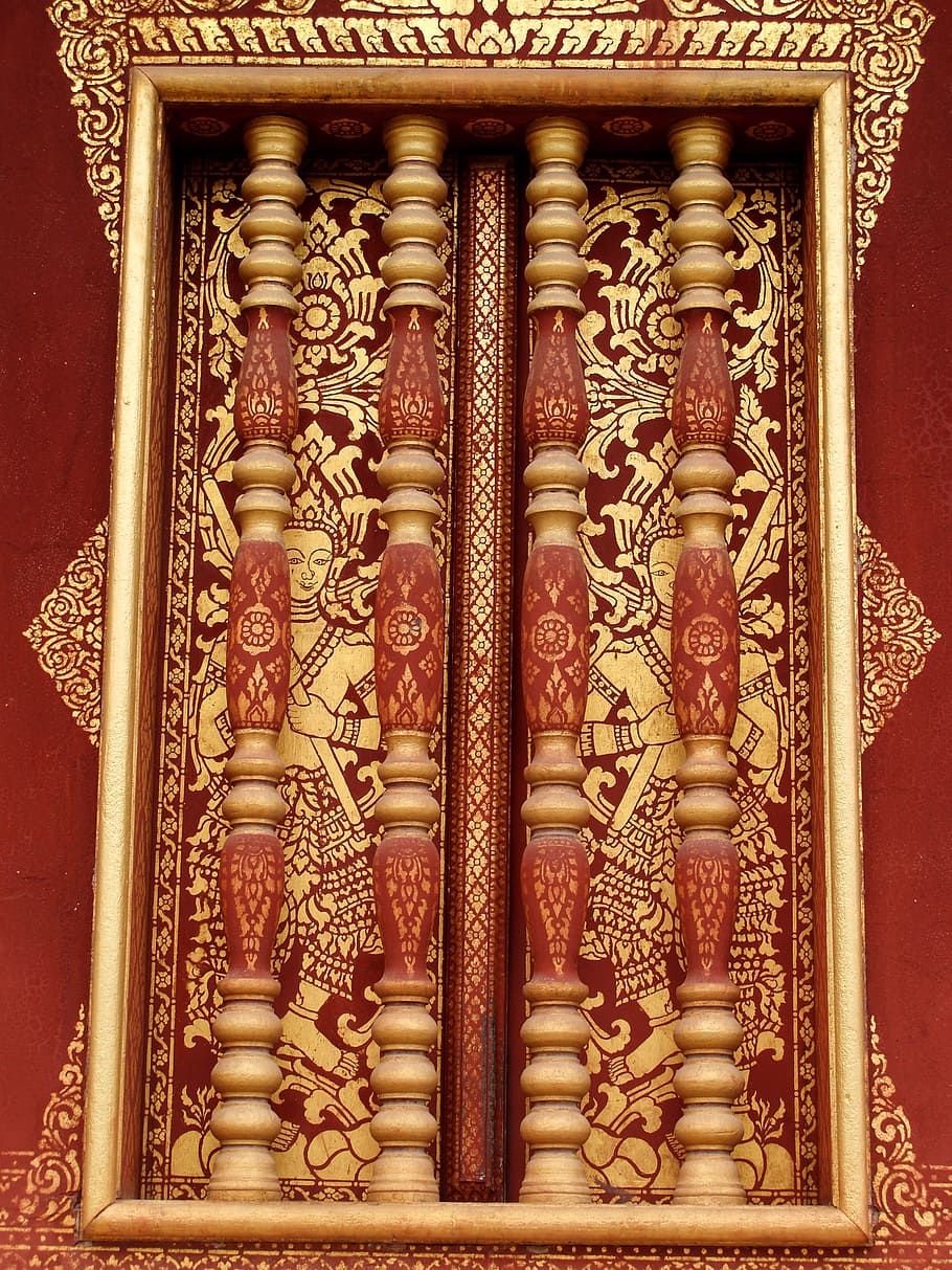 luang prabang, laos, phabang, asia, mekong, temple, golden, HD wallpaper