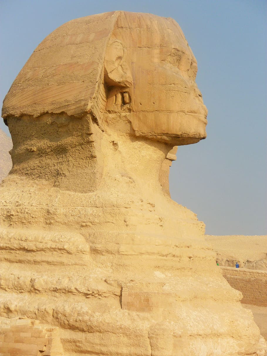 Sphinx, Egypt, Hieroglyphs, Temple, pierre, history, nile, travel, HD wallpaper