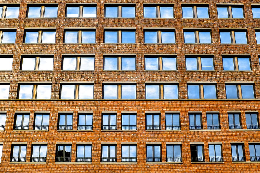 building, facade, brick, windows, ancient, architecture, rotterdam HD wallpaper