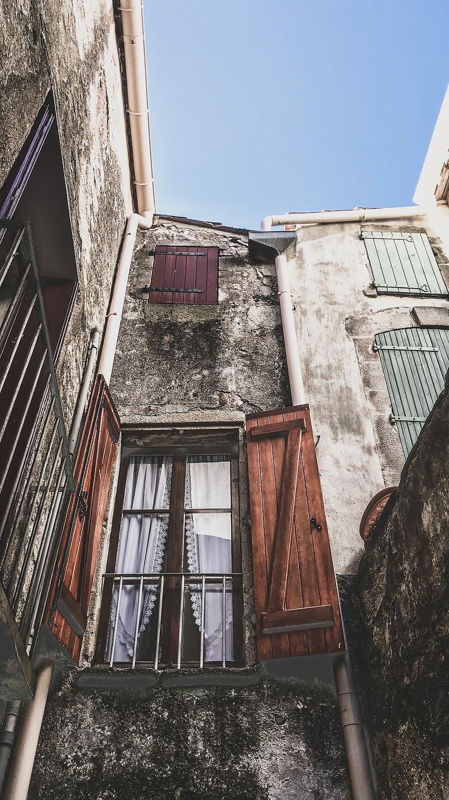 The wall, view of an opened window, building, architecture, old HD wallpaper