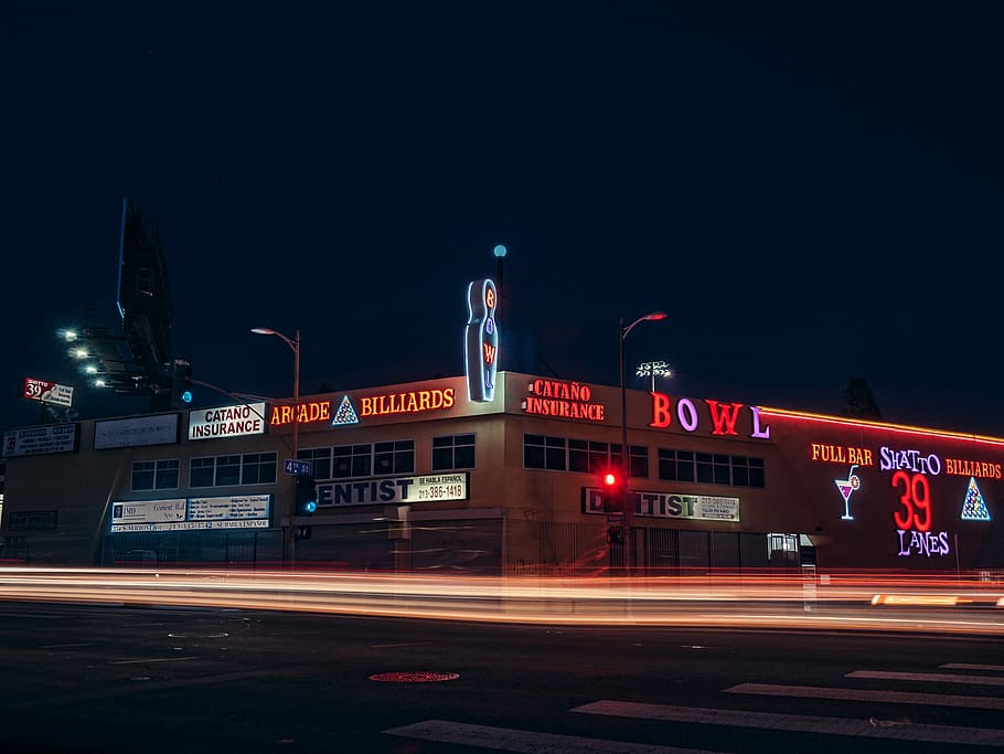 Shatto 39 Lanes establishment, Bowl concrete building time lapse photography HD wallpaper