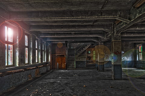architecture, leave, old, building, warehouse, empty, brick HD wallpaper