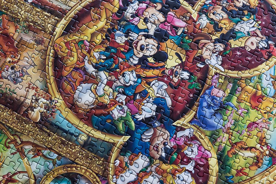 Jigsaw Puzzle, Pieces, Fun, Game, child, sort it out, disney HD wallpaper
